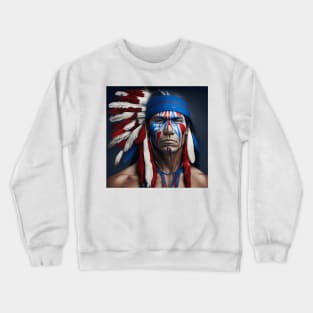 [AI Art] Robust Average Native American man Crewneck Sweatshirt